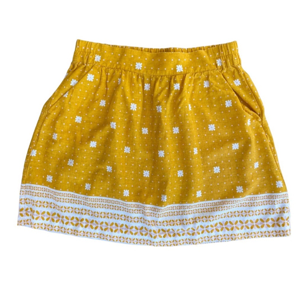 LOFT Yellow Linen Skirt